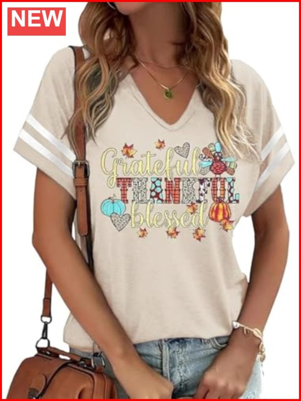Womens Fall Thanksgiving V Neck Short Sleeve Turkey Graphic T Shirt
